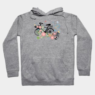 Bicycle and Floral Ornament Hoodie